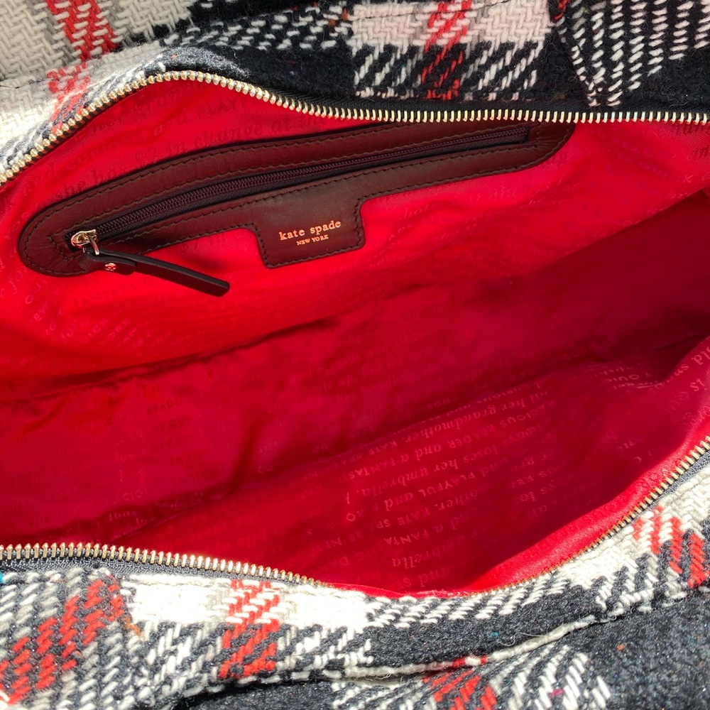 ♥️ ♠️ Kate Spade Shon Ruby Park Plaid Hobo Bag - Picture 16 of 16